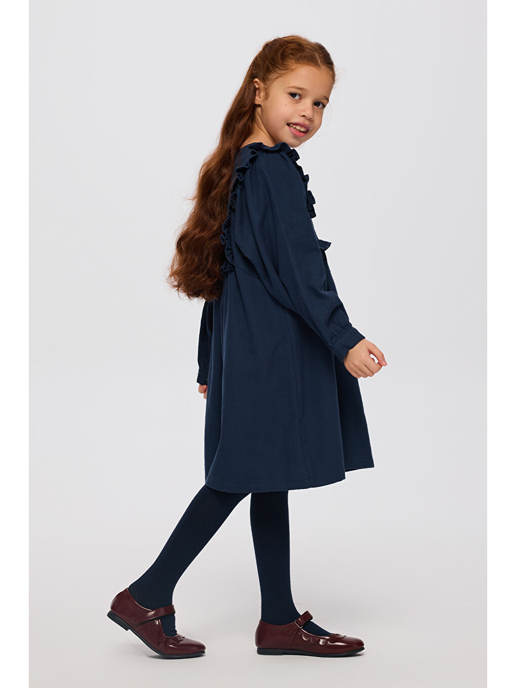 Kız Çocuk Lacivert Elbise-1