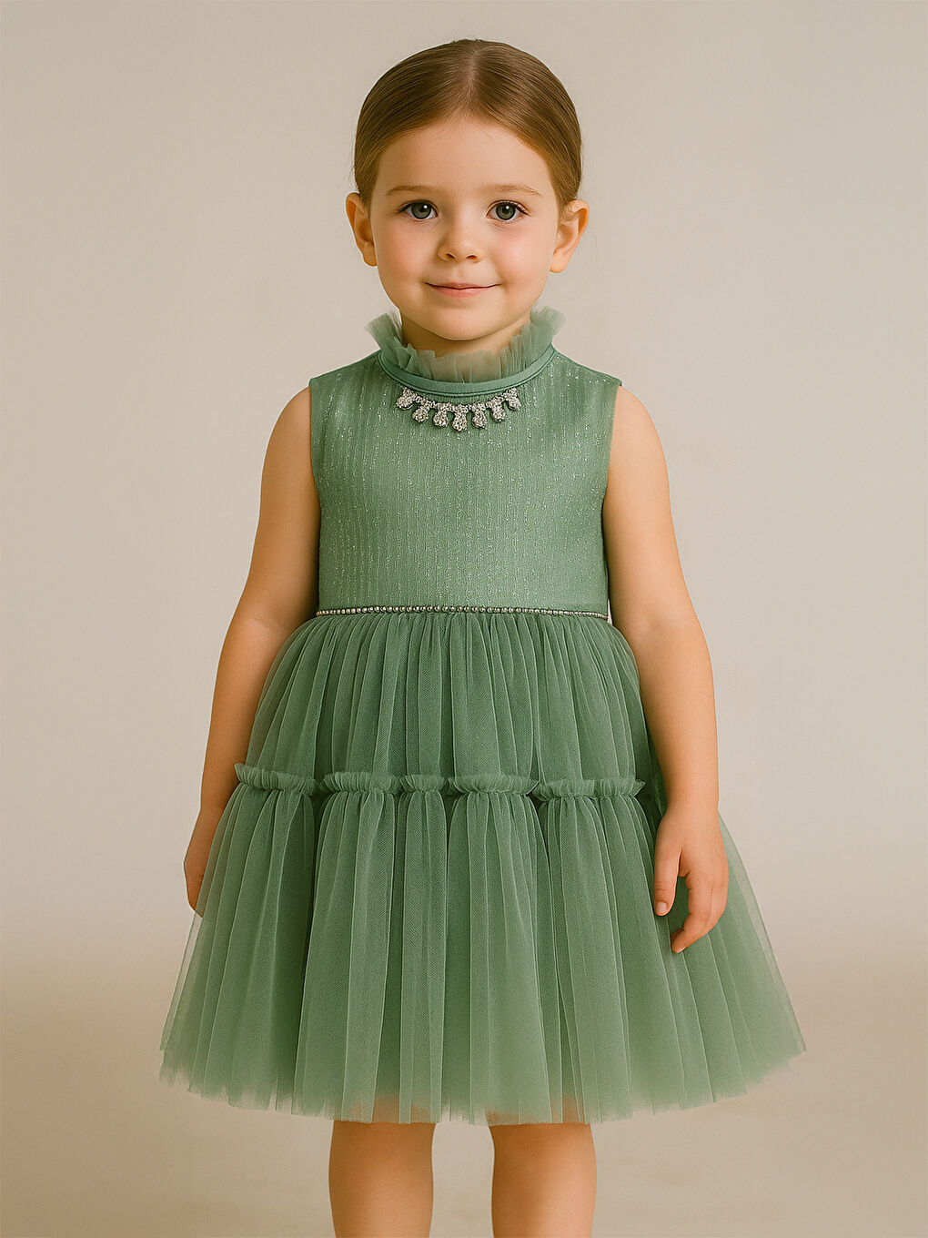 Girls Kız Çocuk Abiye 2-5 Yaş Çağla Yeşili