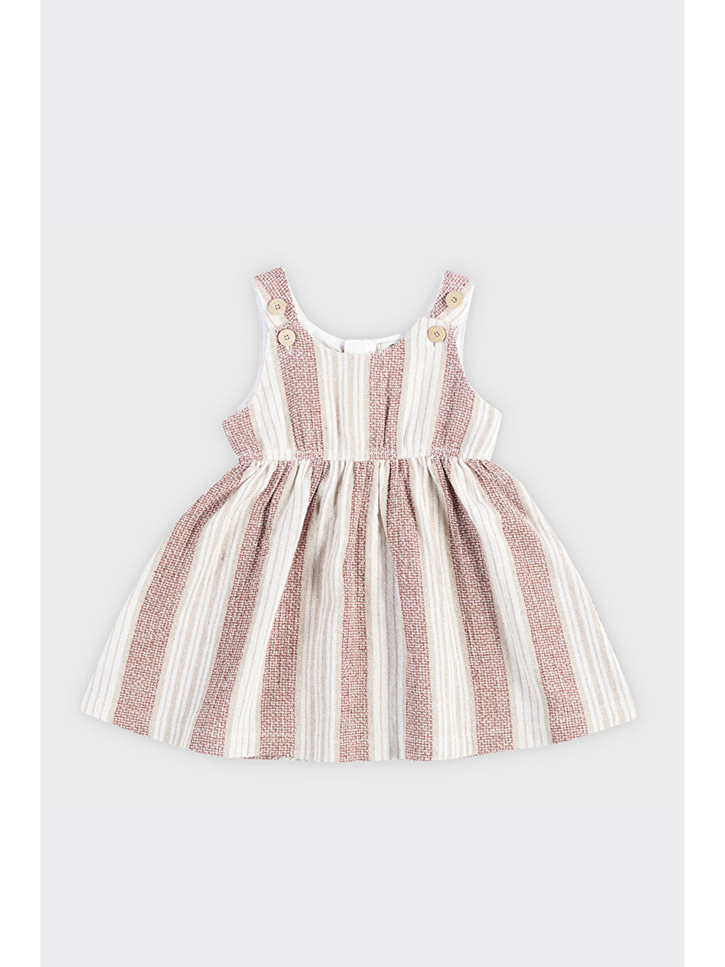 Kız Bebek Çizgi Desenli Ekru Jile