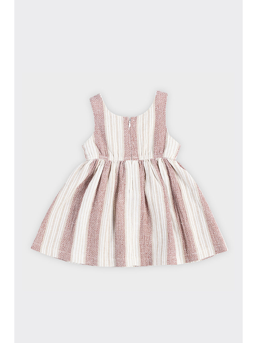 Kız Bebek Çizgi Desenli Ekru Jile-1