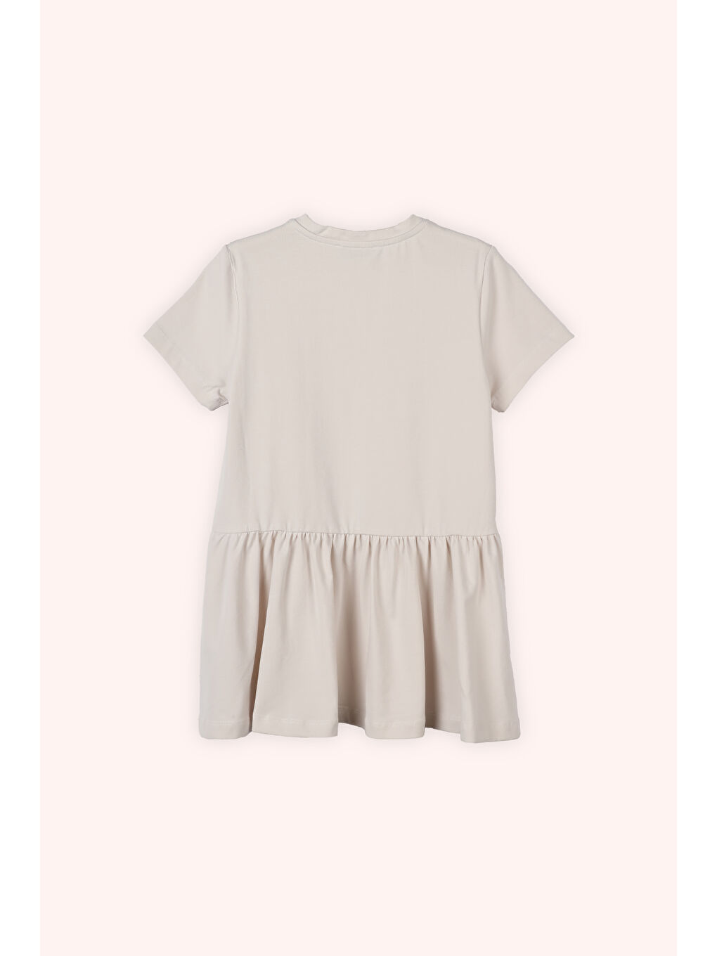 Kız Çocuk Aksesuar Detaylı Örme Bej Elbise-2