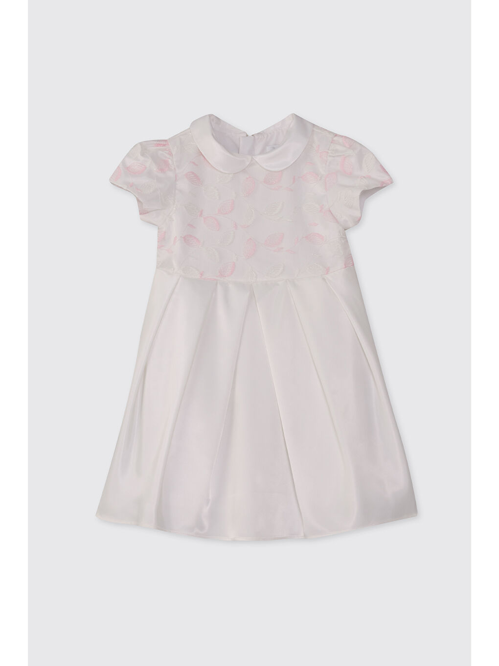 Kız Çocuk Saten Ekru Abiye Elbise