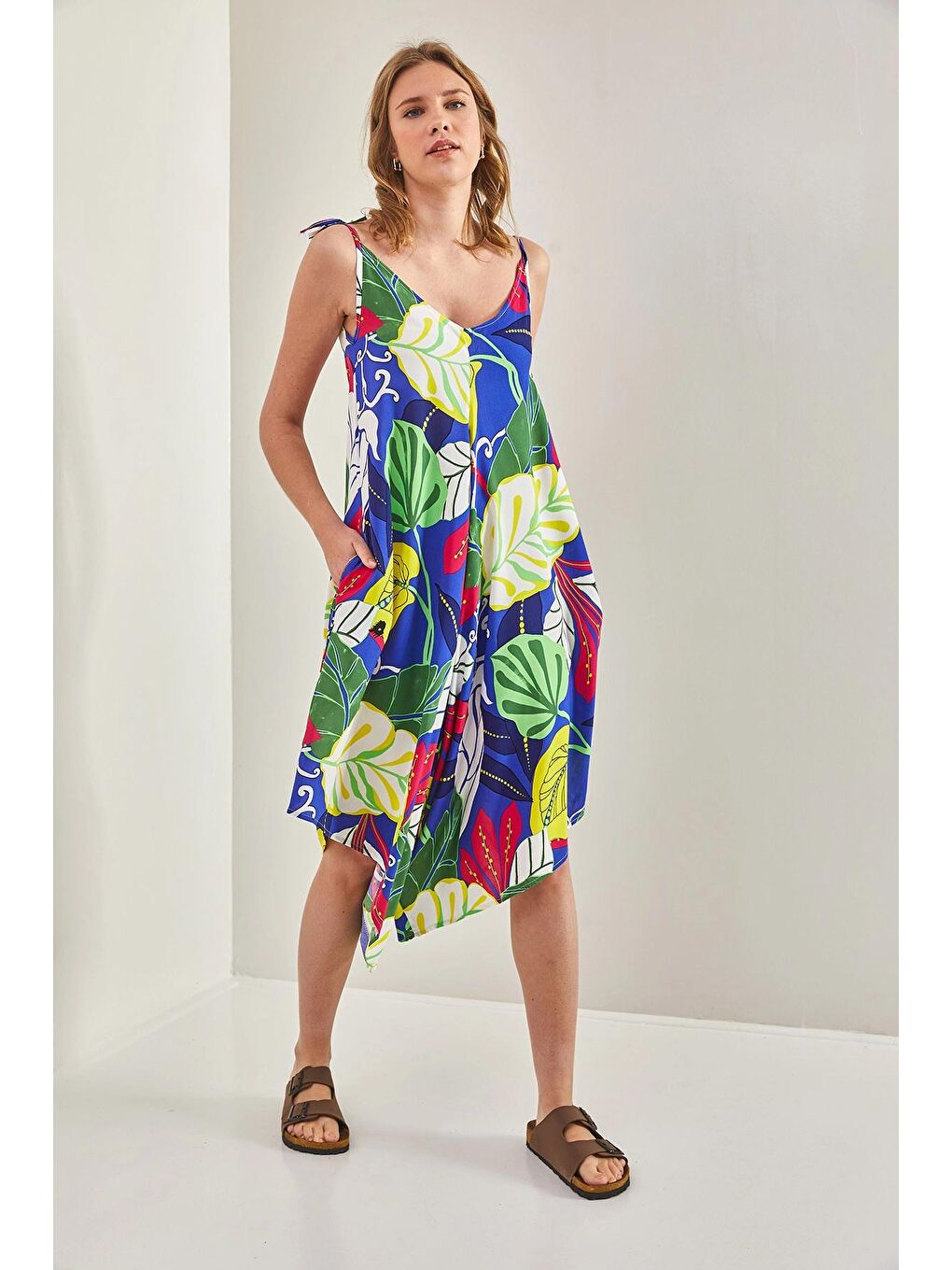 Karışık Kadın Multi Desenli Viskon Tulum-3