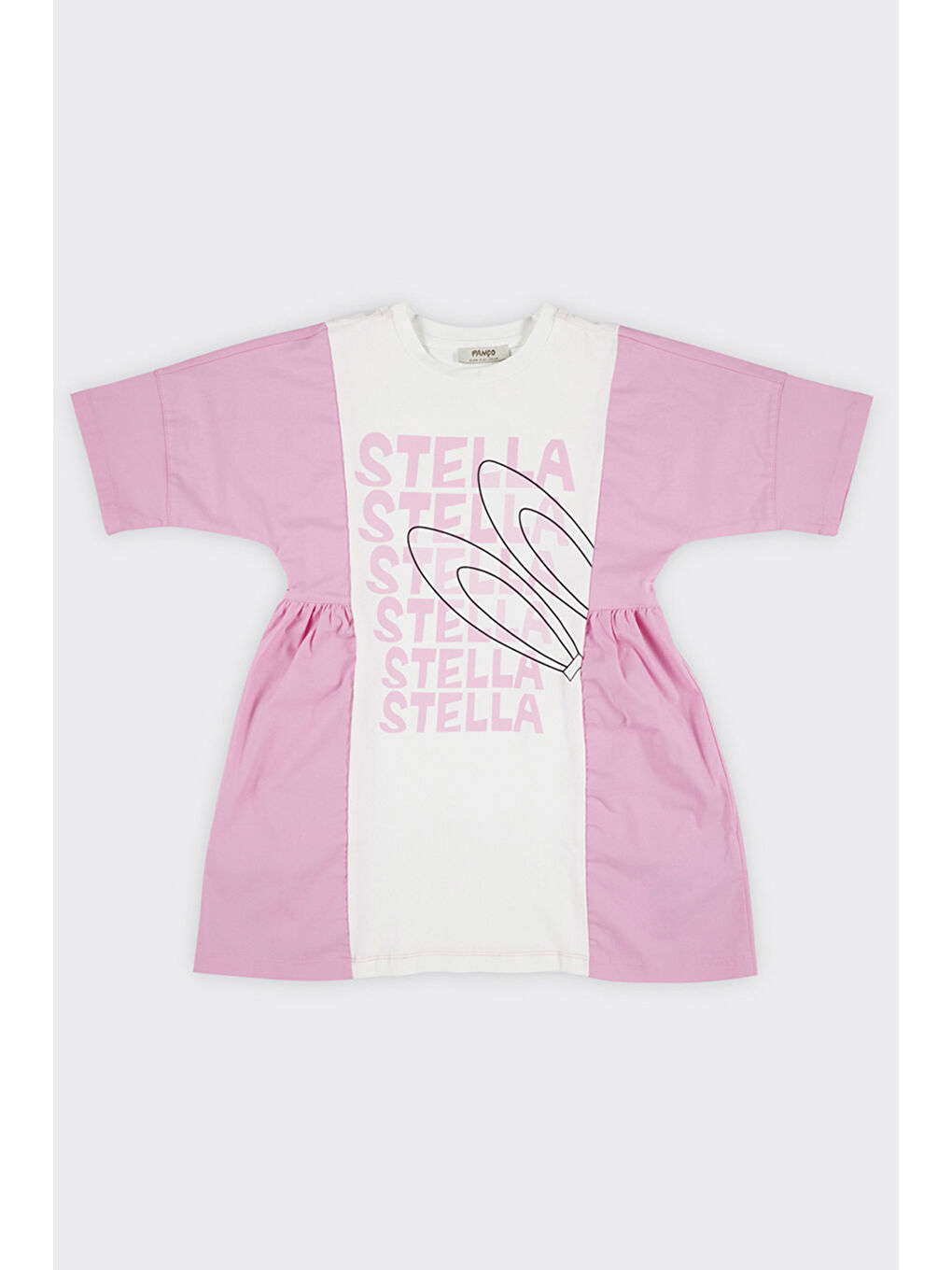 Kız Çocuk Baskı Detaylı Beyaz Elbise