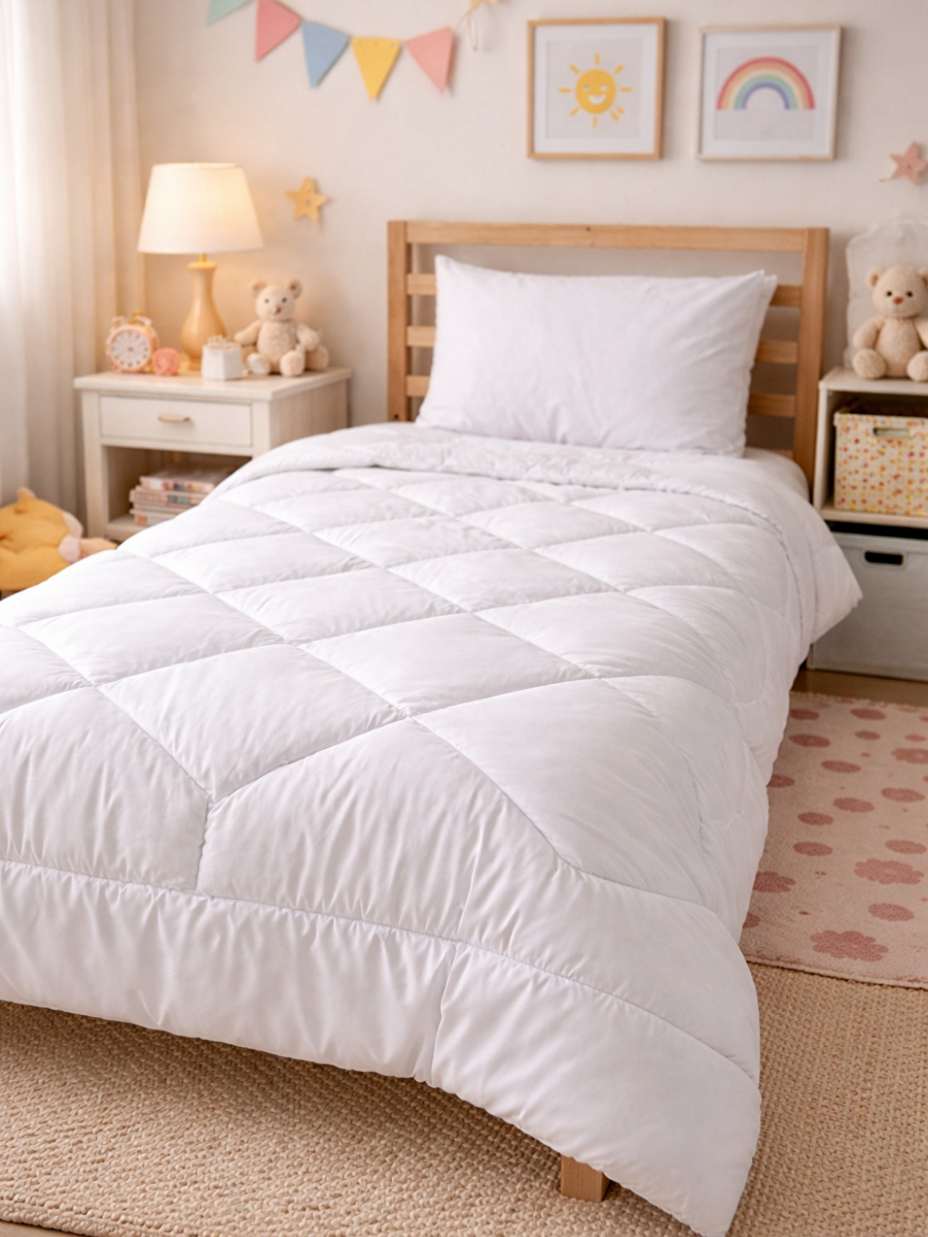 Tek Kişilik 160x220 Cm Silikon Yorgan Beyaz-2