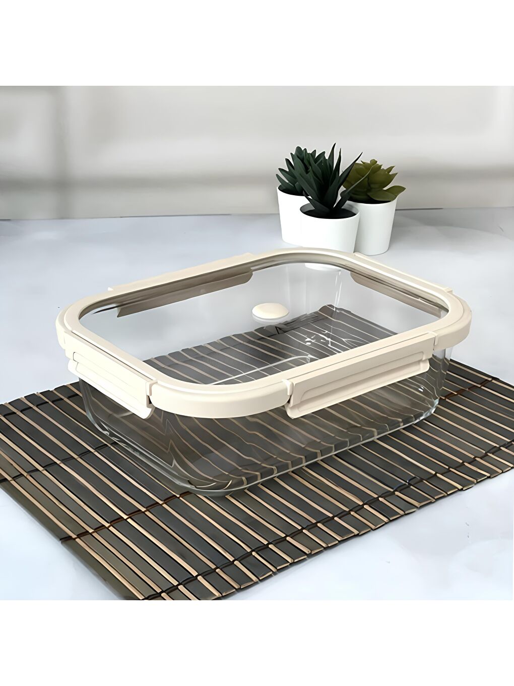 Renksiz Kilitli Cam Saklama Kabı - Asorti- 1040 ml-4