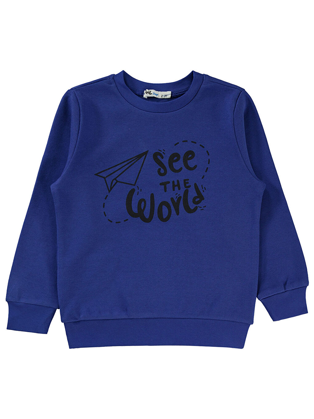 Boys Erkek Çocuk Sweatshirt 2-5 Yaş Saks Mavisi