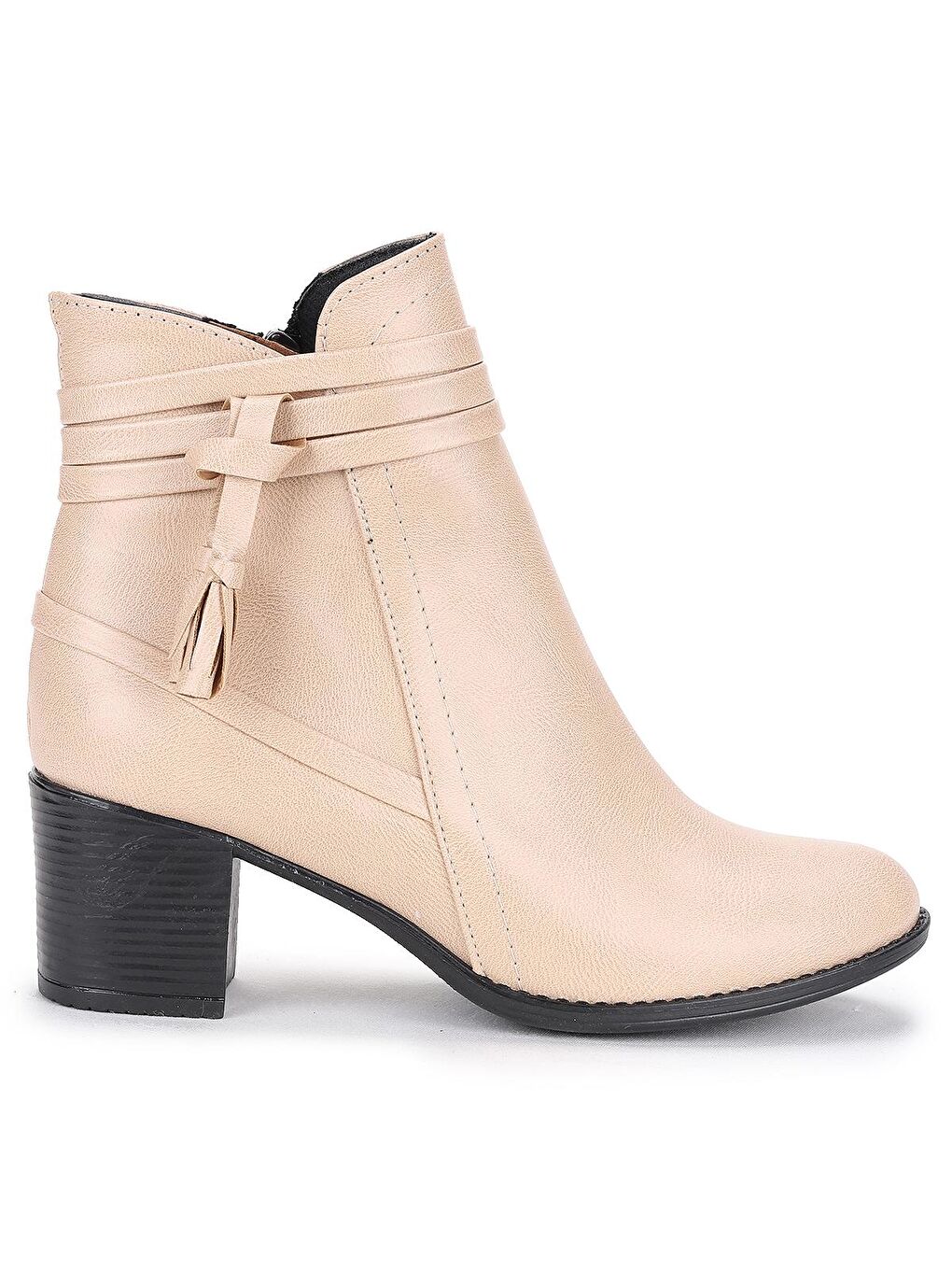 Bej Cilt 6 Cm Topuklu Termo Taban Kadın Bot Ayakkabı 8423-832-3