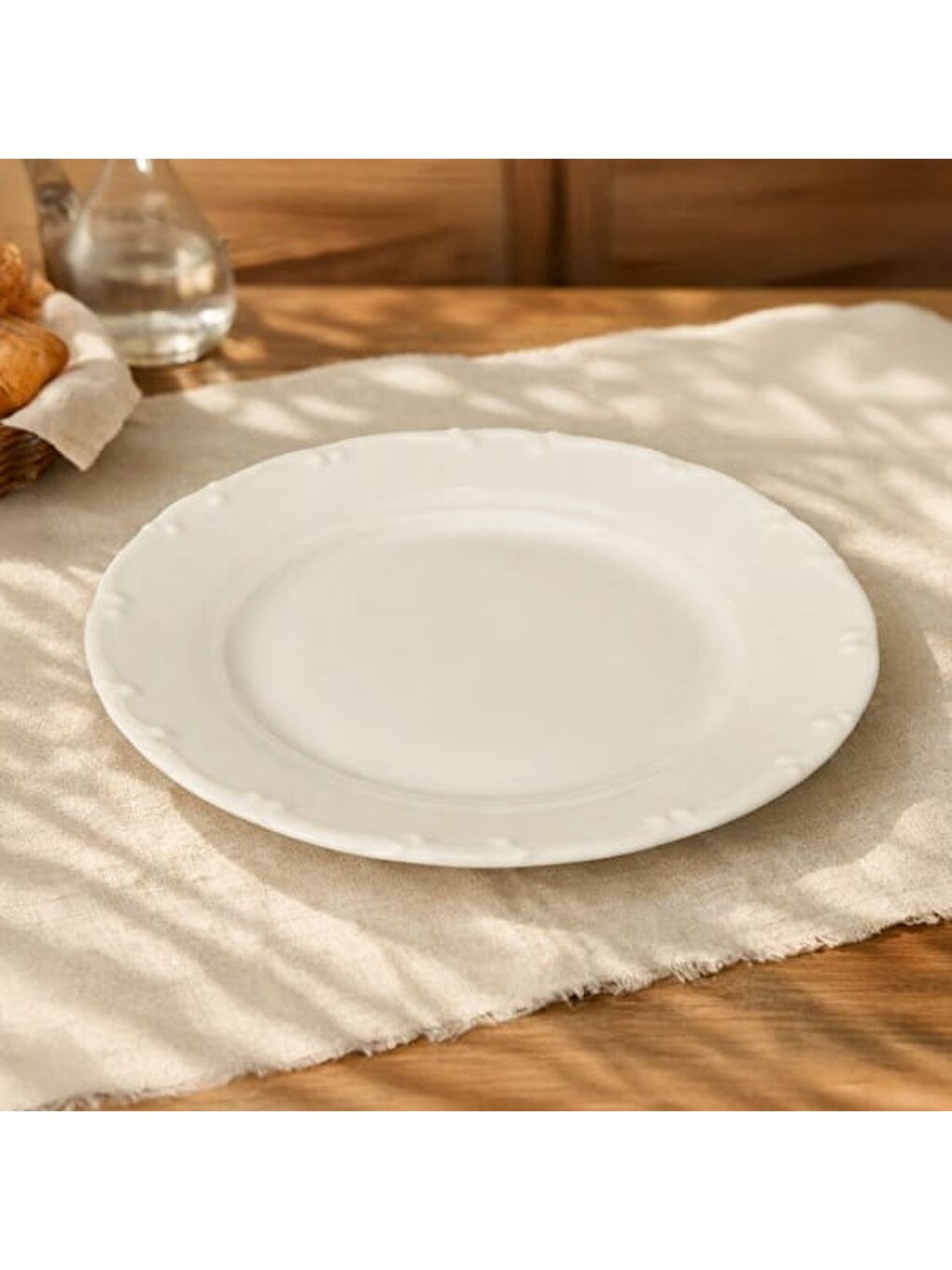 Ekru Liana Servis Tabağı - Krem - 25 cm