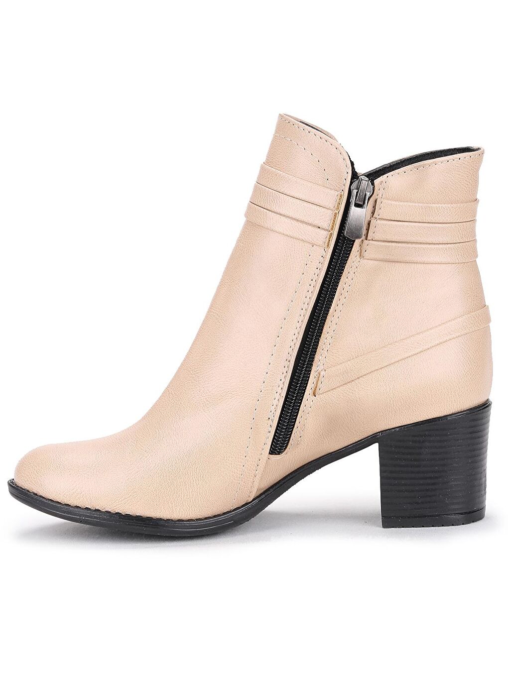 Bej Cilt 6 Cm Topuklu Termo Taban Kadın Bot Ayakkabı 8423-832-4