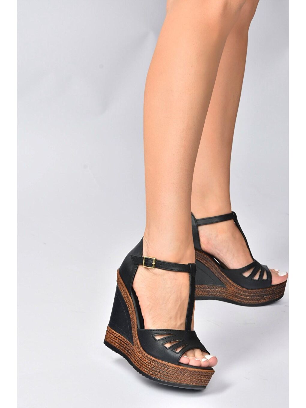 K674072509 Siyah Dolgu Taban Kadın Ayakkabı-3