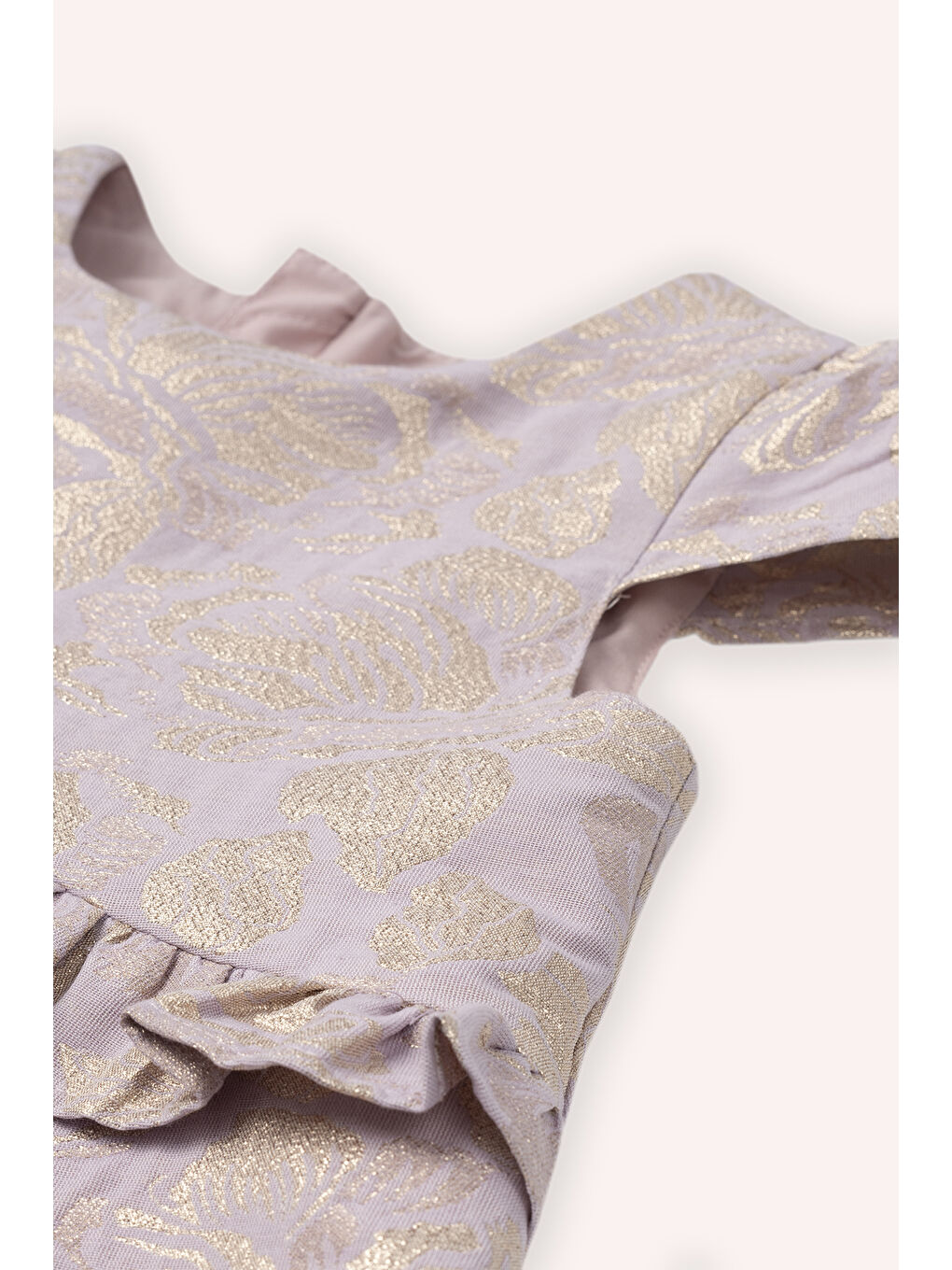 Kız Çocuk Fırfır Detaylı Lila Abiye Elbise-1