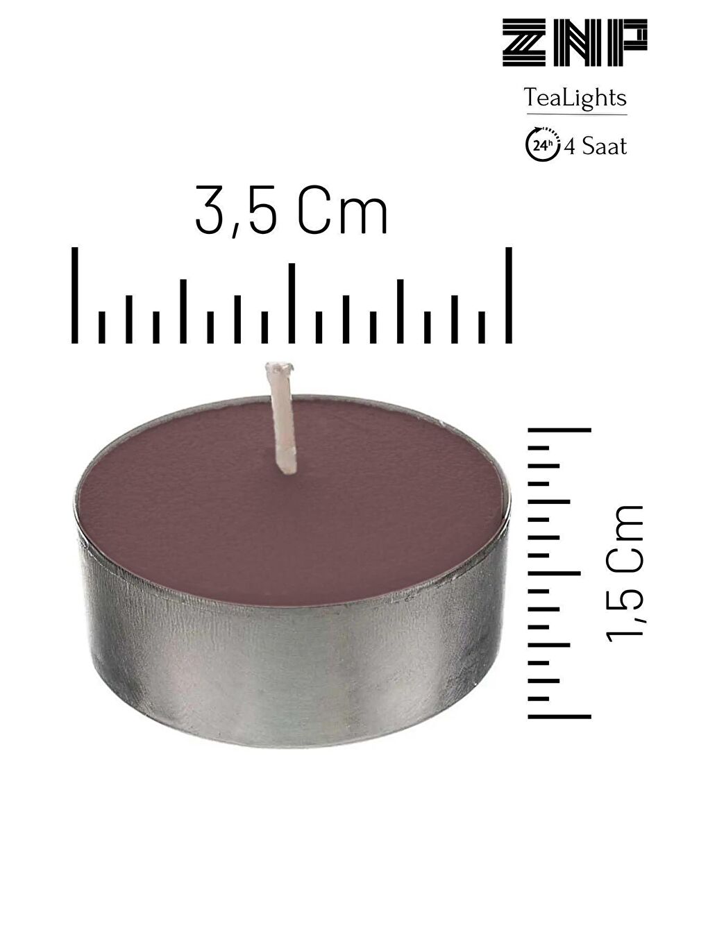 MaisonArt Kahverengi 10 Adet | Tarçın Kokulu Tealight Mum | 4 Saat Yanar | Dekoratif Mumluk Mumu - 1