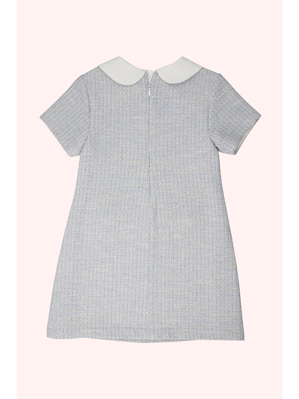 Kız Çocuk Yaka Detaylı Mavi Elbise-3