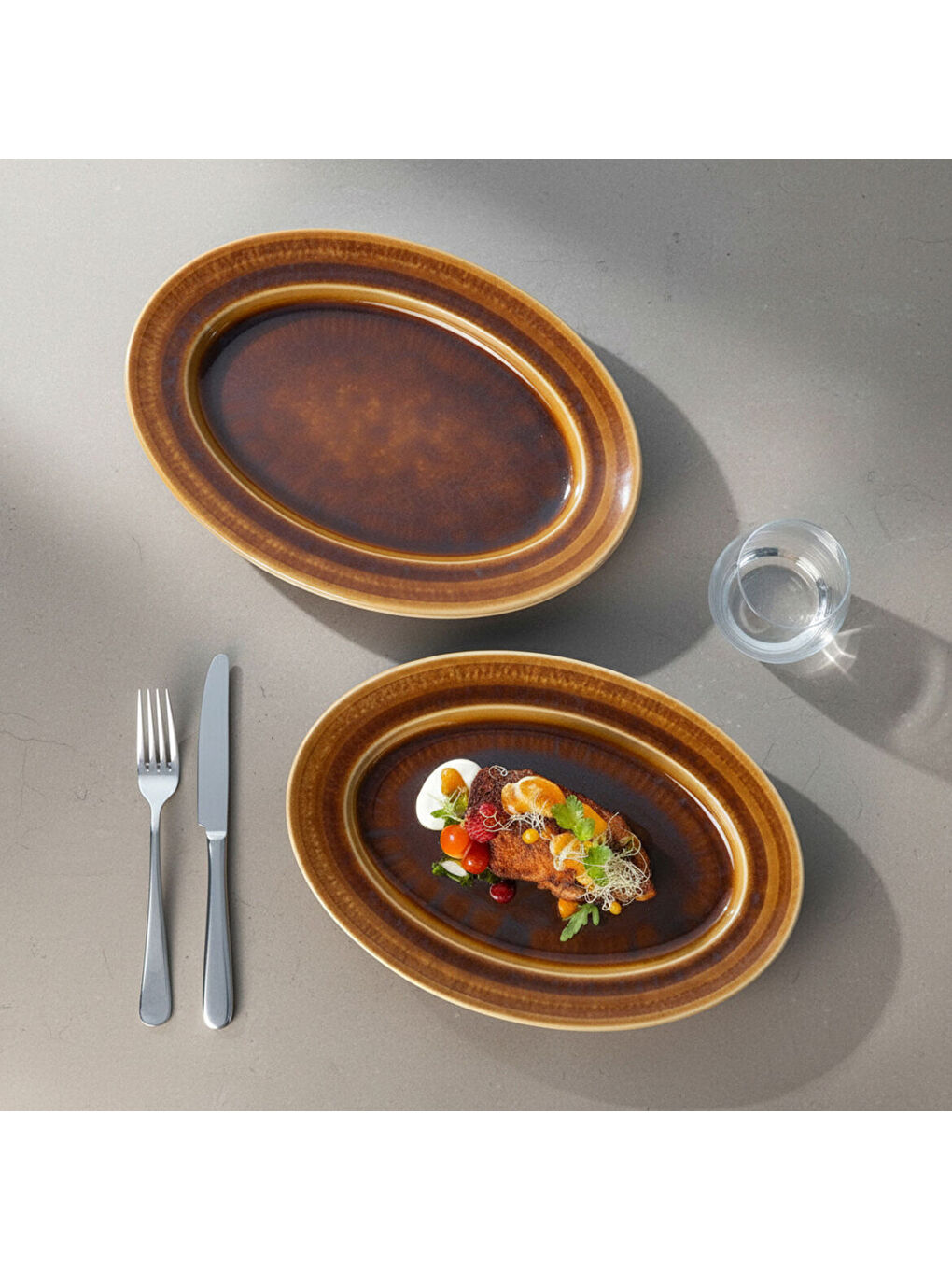 Ekru 2 Adet 21 Cm Kayık Tabak Reaktif Saura Vr 137-3