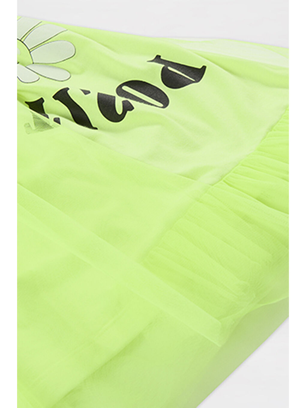 Kız Çocuk Eteği Tül Detaylı Sarı Elbise-5