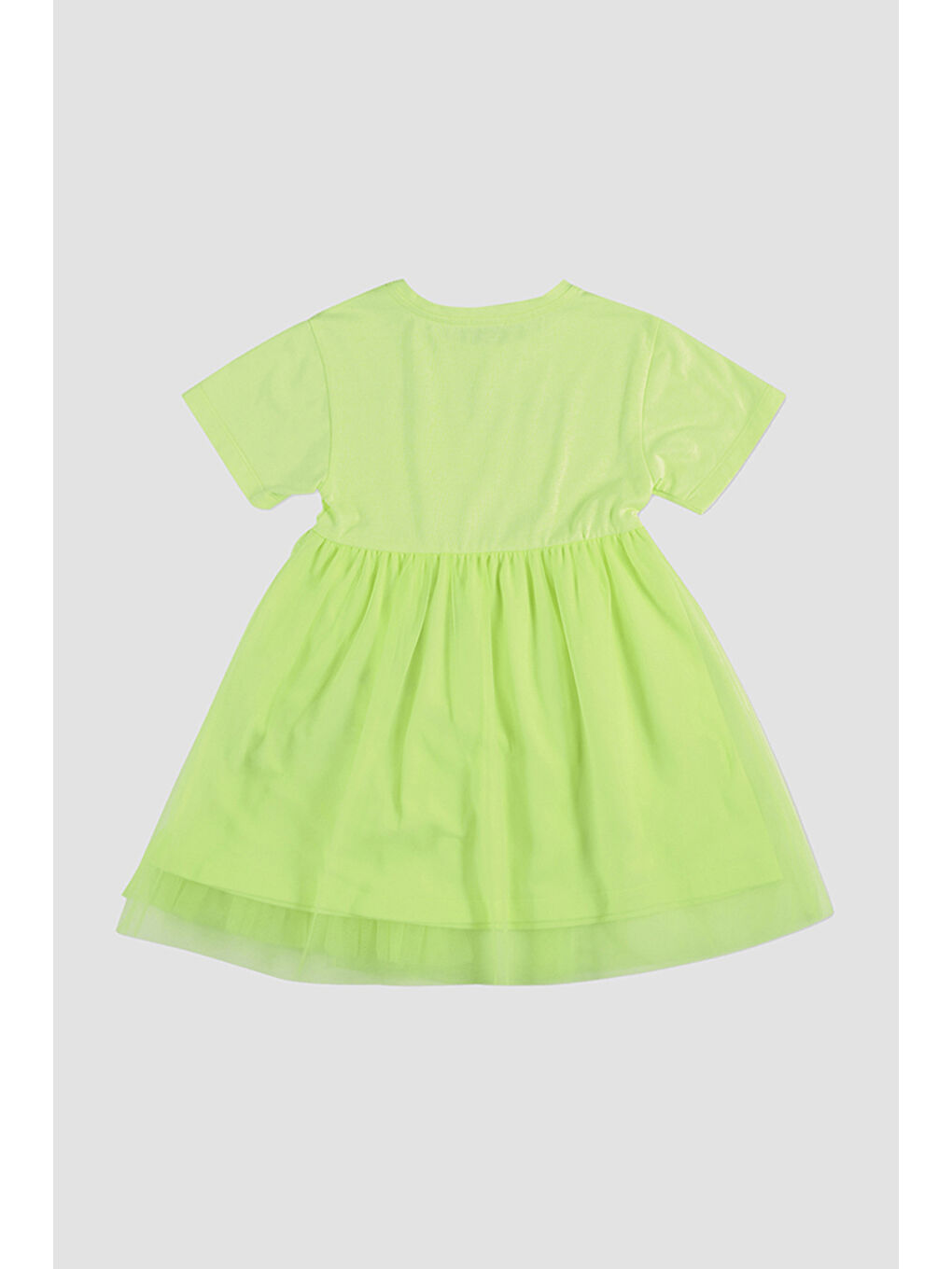 Kız Çocuk Eteği Tül Detaylı Sarı Elbise-7