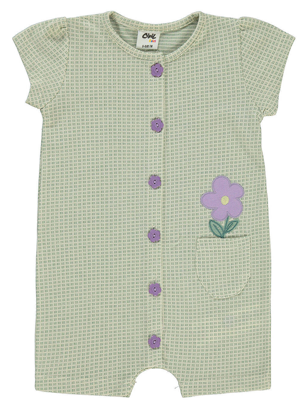 Baby Kız Bebek Patiksiz Tulum 6-18 Ay Çağla Yeşili