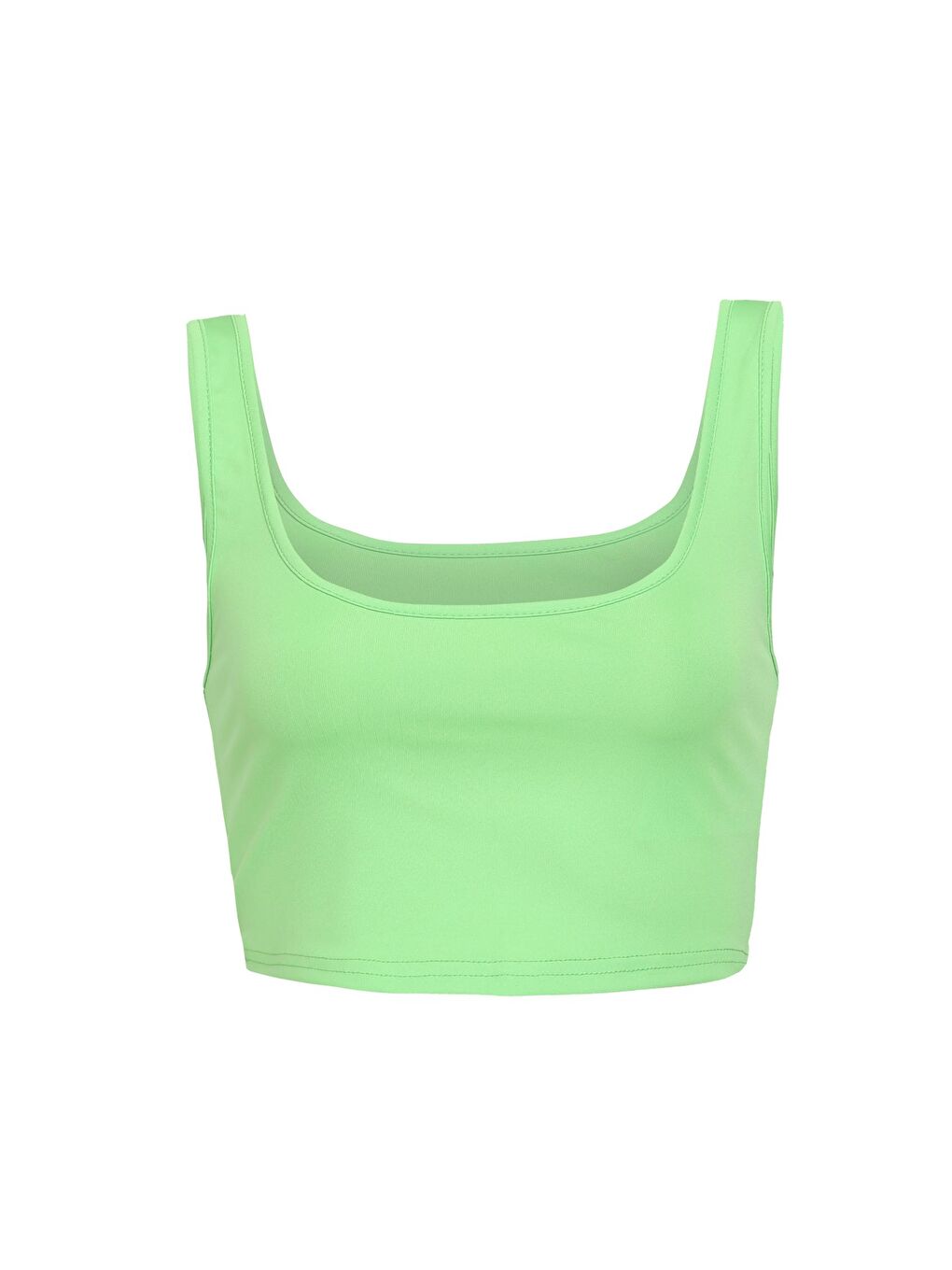 Kalın Askılı Crop Atlet Neon Yeşil-1