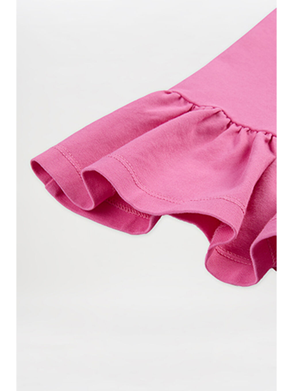 Kız Çocuk Fırfırlı Detaylı Fuşya Elbise-5