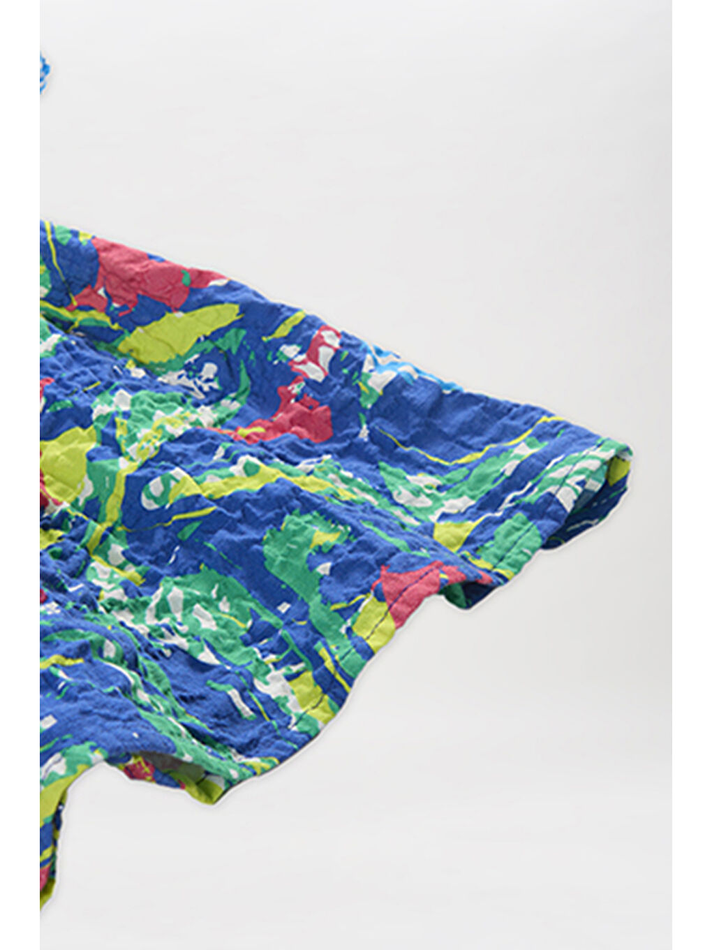 Kız Çocuk Çok Renkli Desenli Mavi Elbise-6