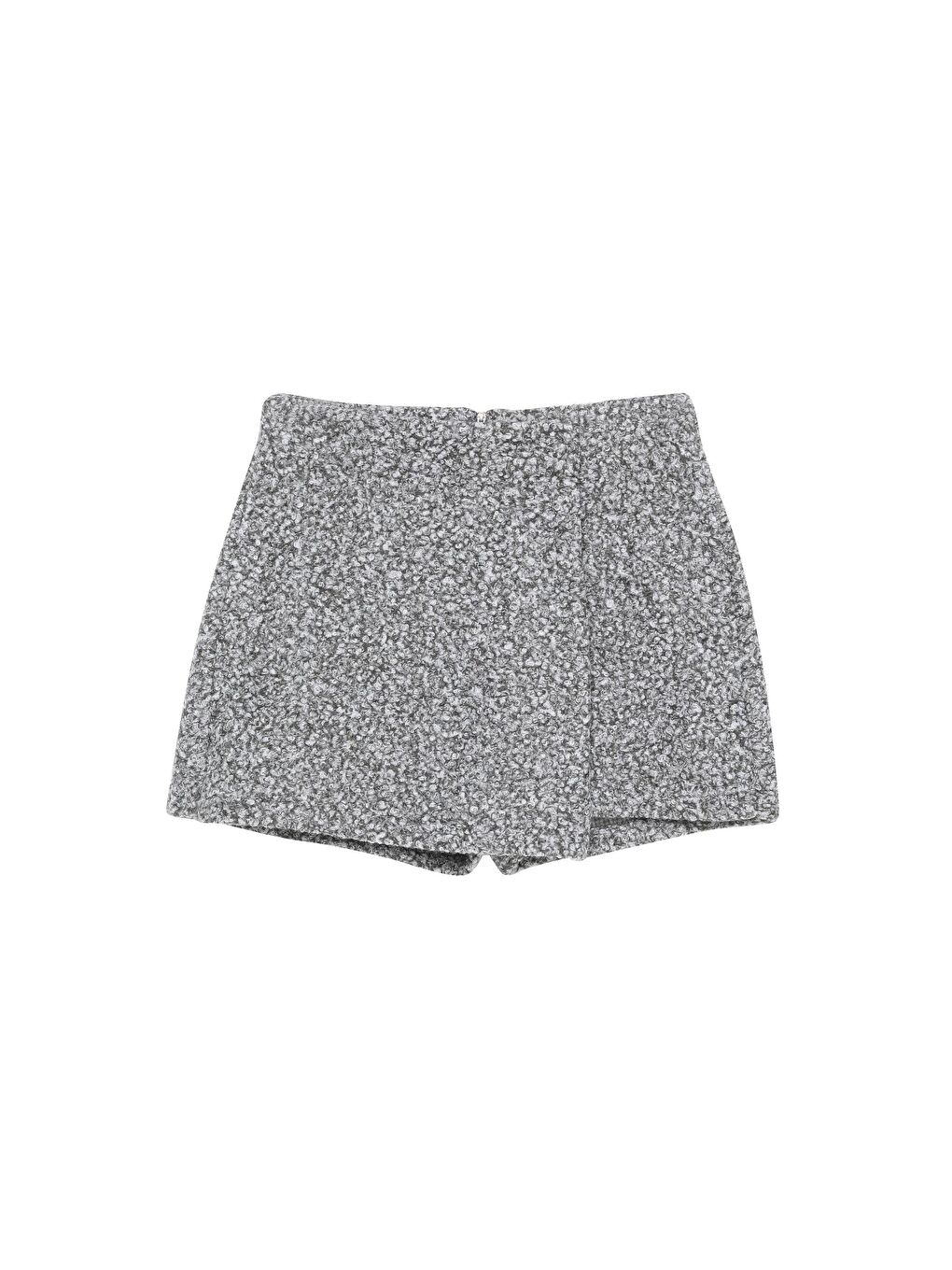 Kırçıllı Mini Şort Etek Antrasit-1