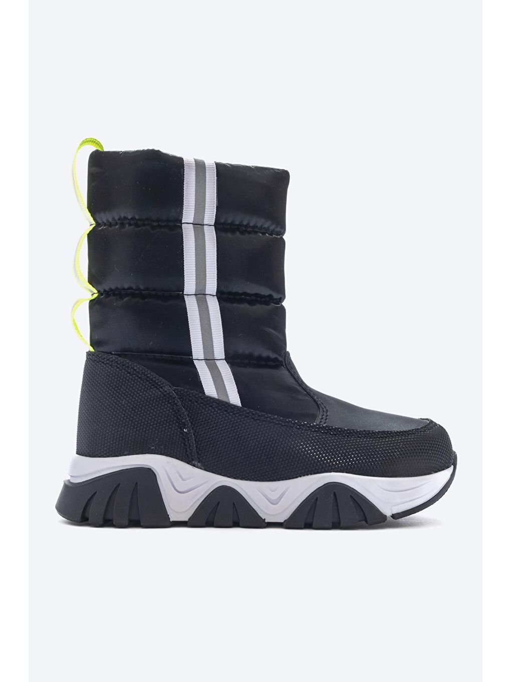 Erkek Çocuk Siyah Deri Kürklü Anatomik Kar Botu-3