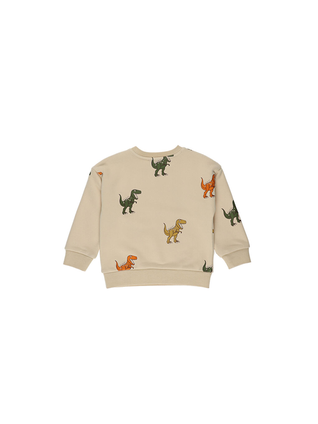 Panço Bej Erkek Çocuk  Dinozor Baskılı Sweatshirt - 5