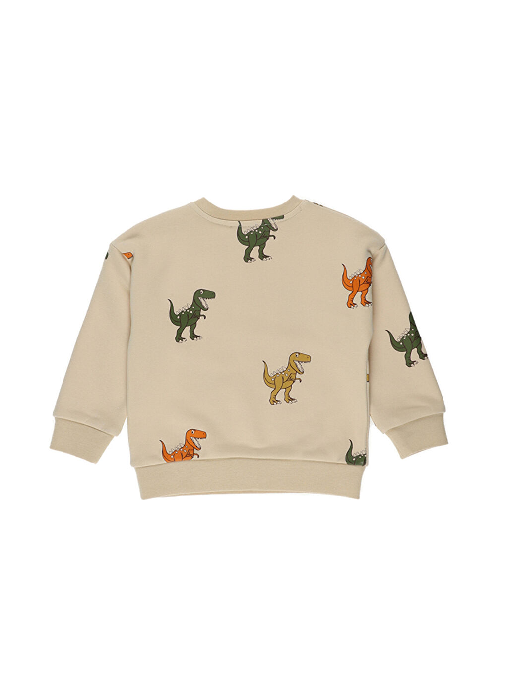 Panço Bej Erkek Çocuk  Dinozor Baskılı Sweatshirt - 9