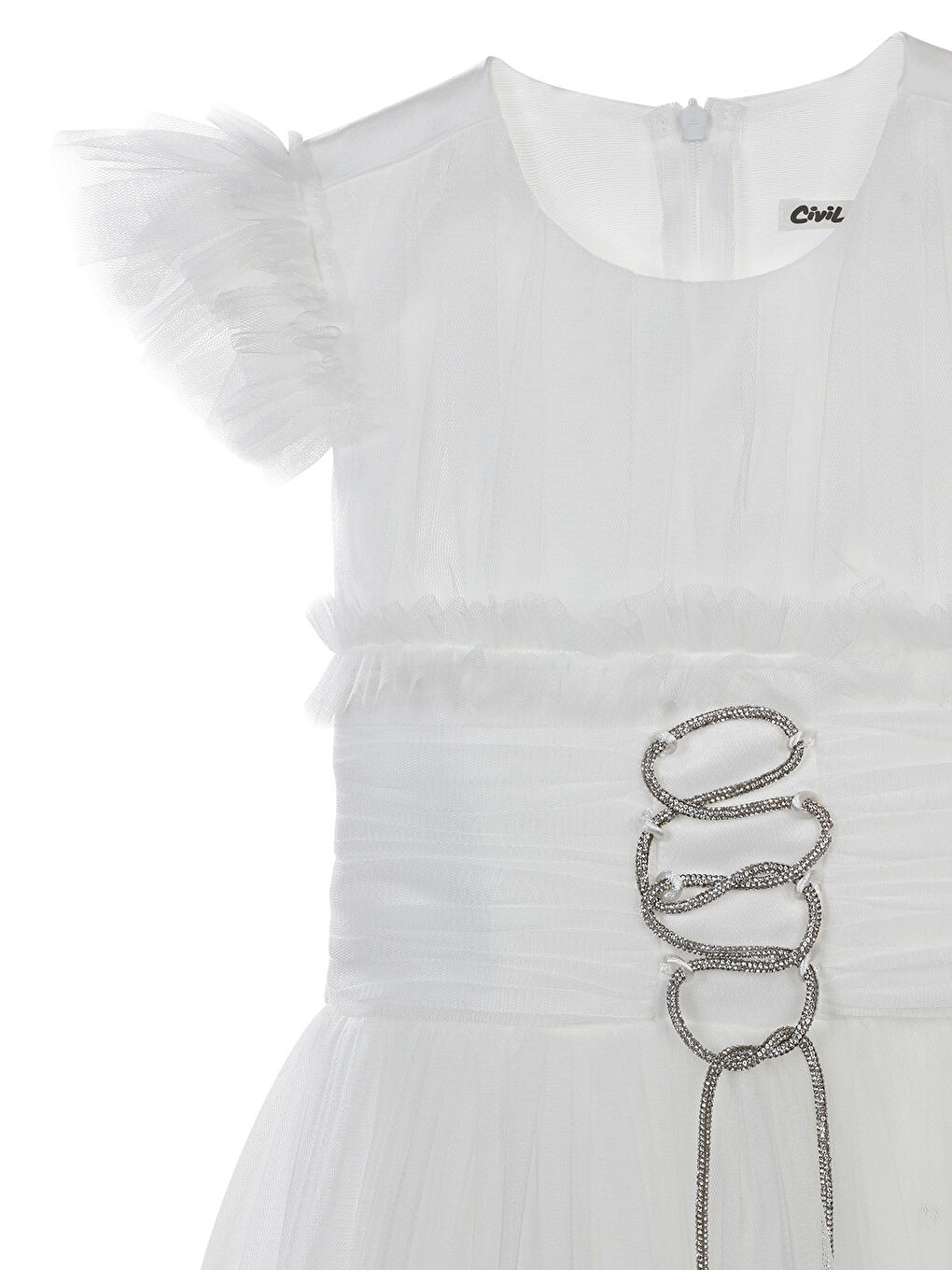 Girls Kız Çocuk Abiye 6-14 Yaş Kırık Beyaz-2