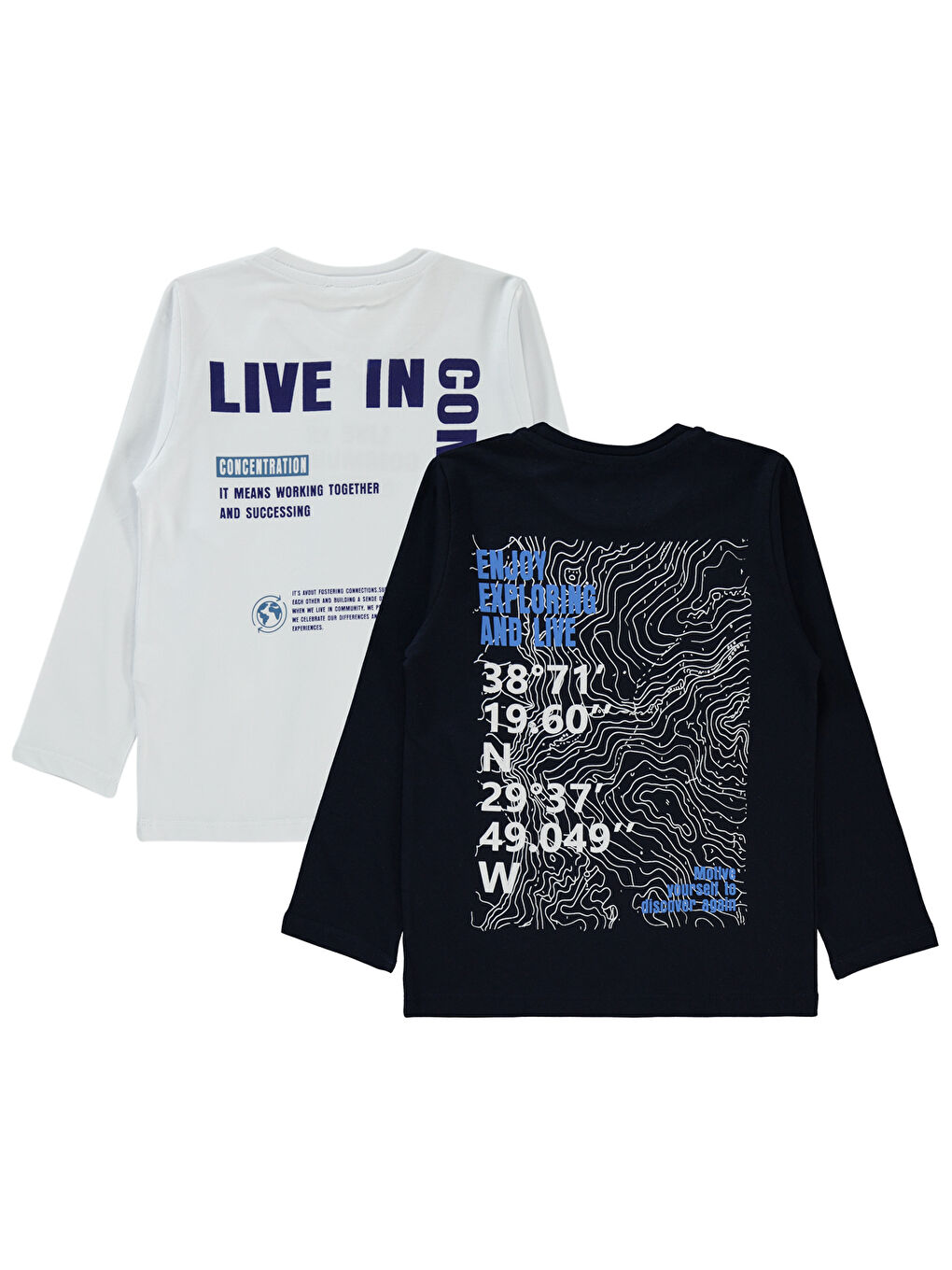 Boys Erkek Çocuk 2'li Sweatshirt 5-13 Yaş Siyah-1