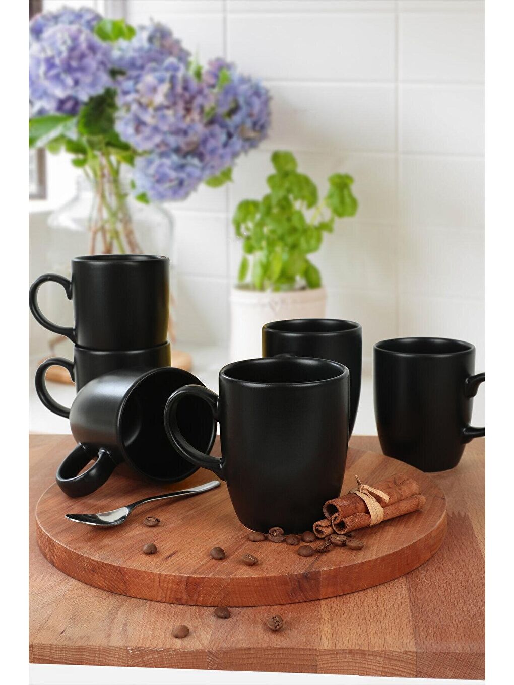 Mat Siyah Bulut Kupa 9 Cm 6 Adet-1