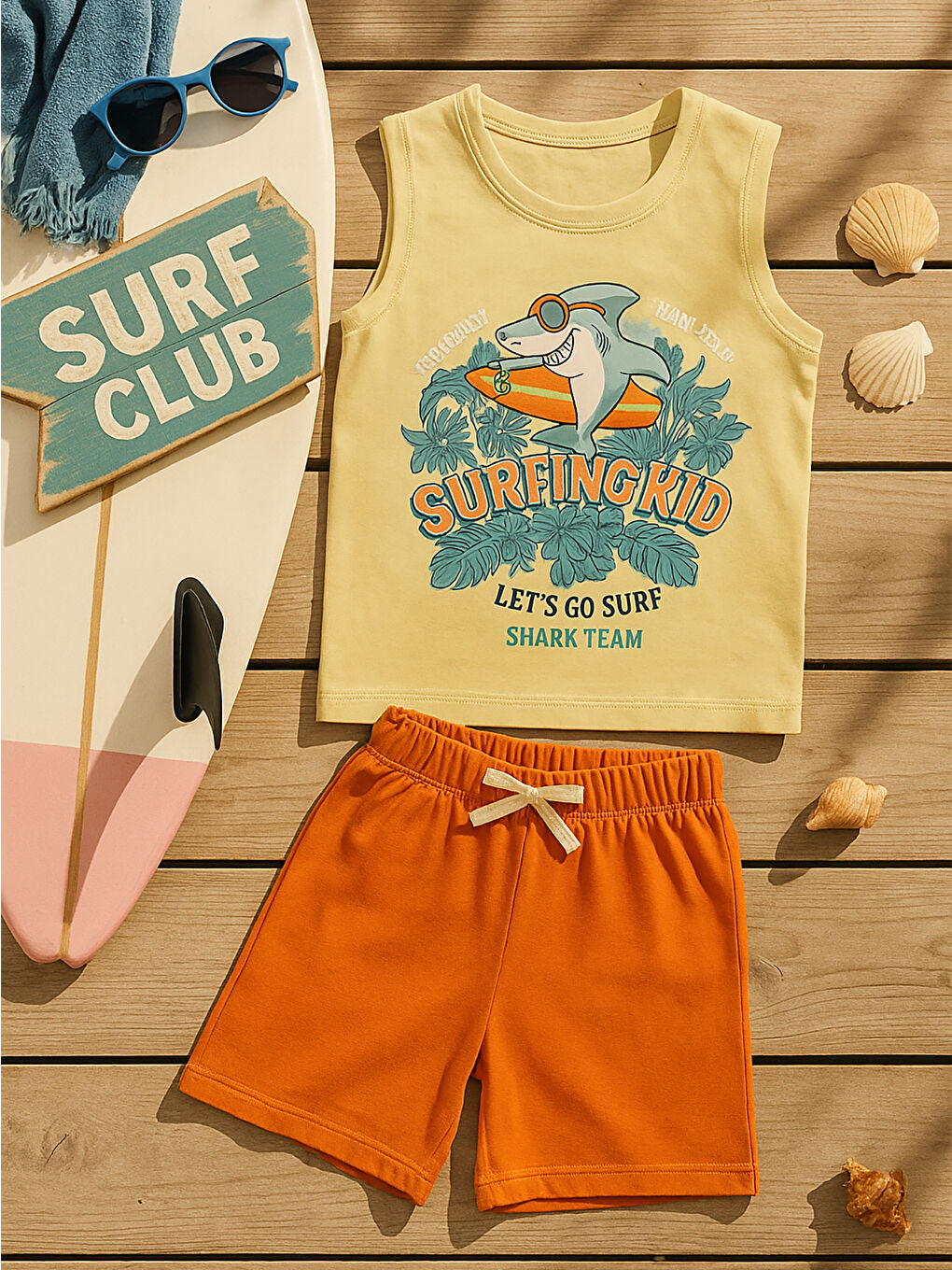 Bej Boys Erkek Çocuk Takım 2-5 Yaş Taş Rengi-1