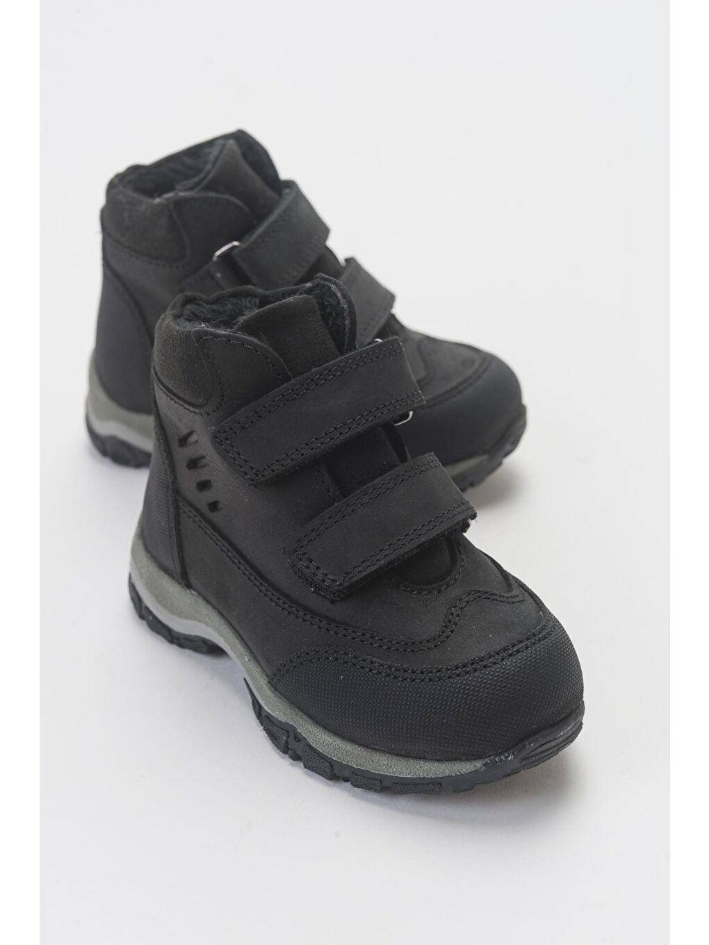 Erkek Çocuk Siyah Hakiki Deri Anatomik Trekking Bot