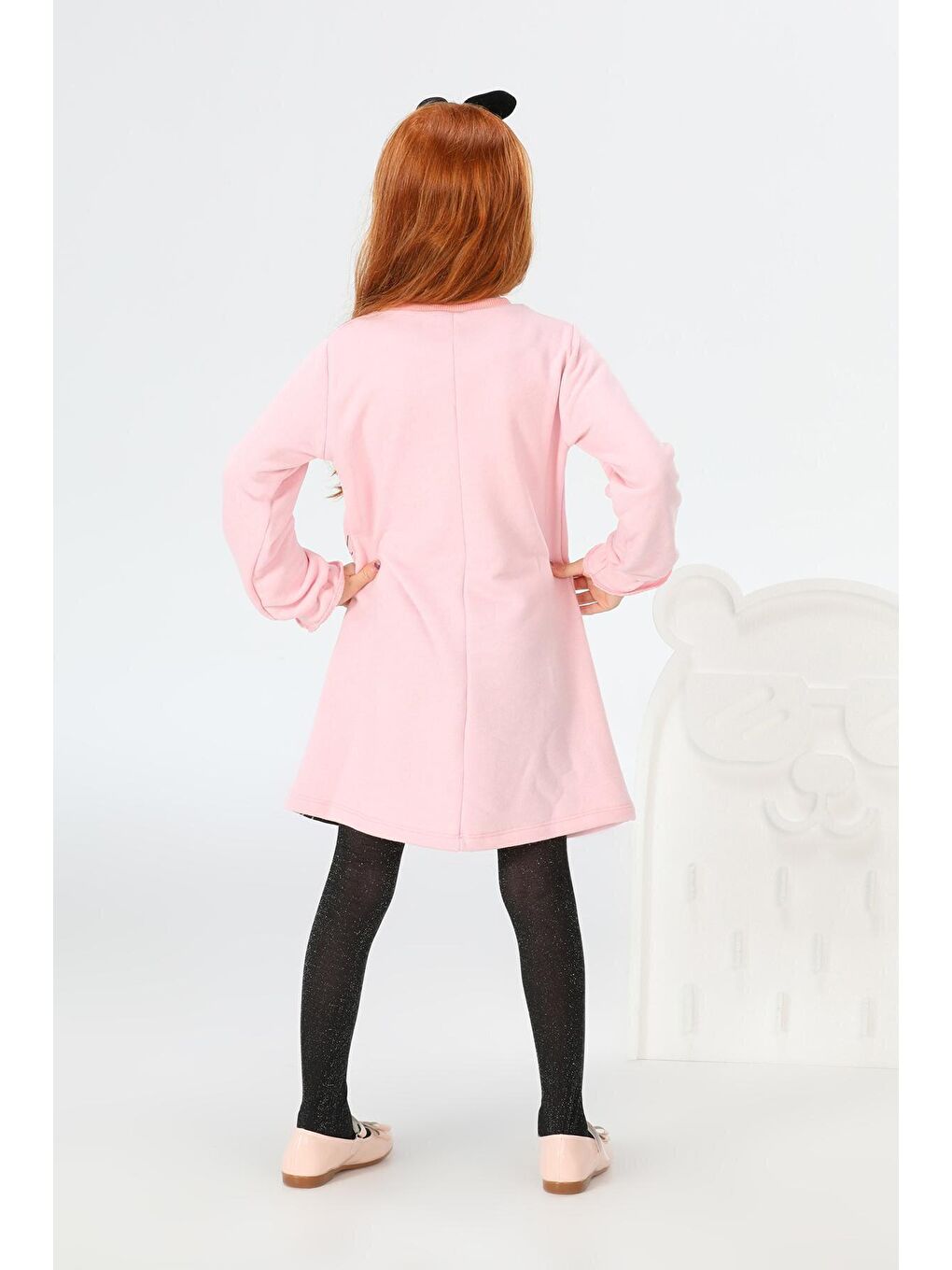 Pembe Pinky Cat Kız Çocuk Elbise-1