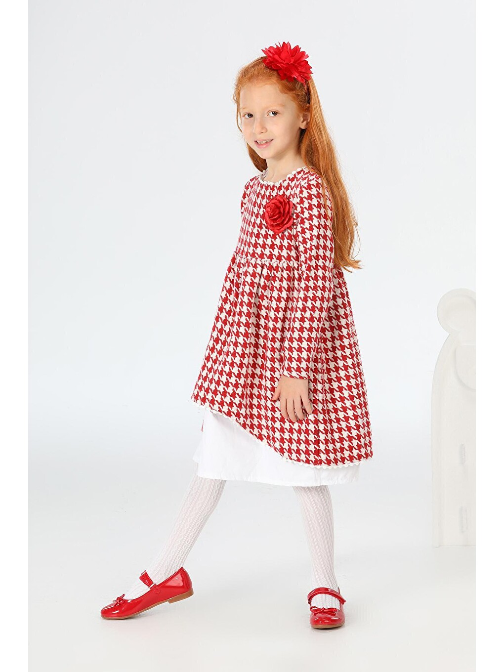 Kırmızı Black Rose Kız Çocuk Elbise-1