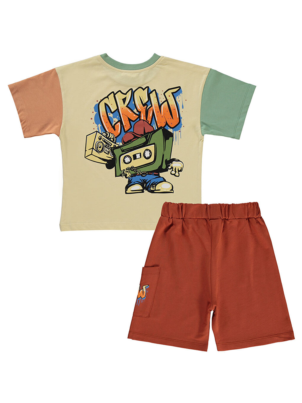 Kahverengi Boys Erkek Çocuk Takım 2-5 Yaş Kiremit-1