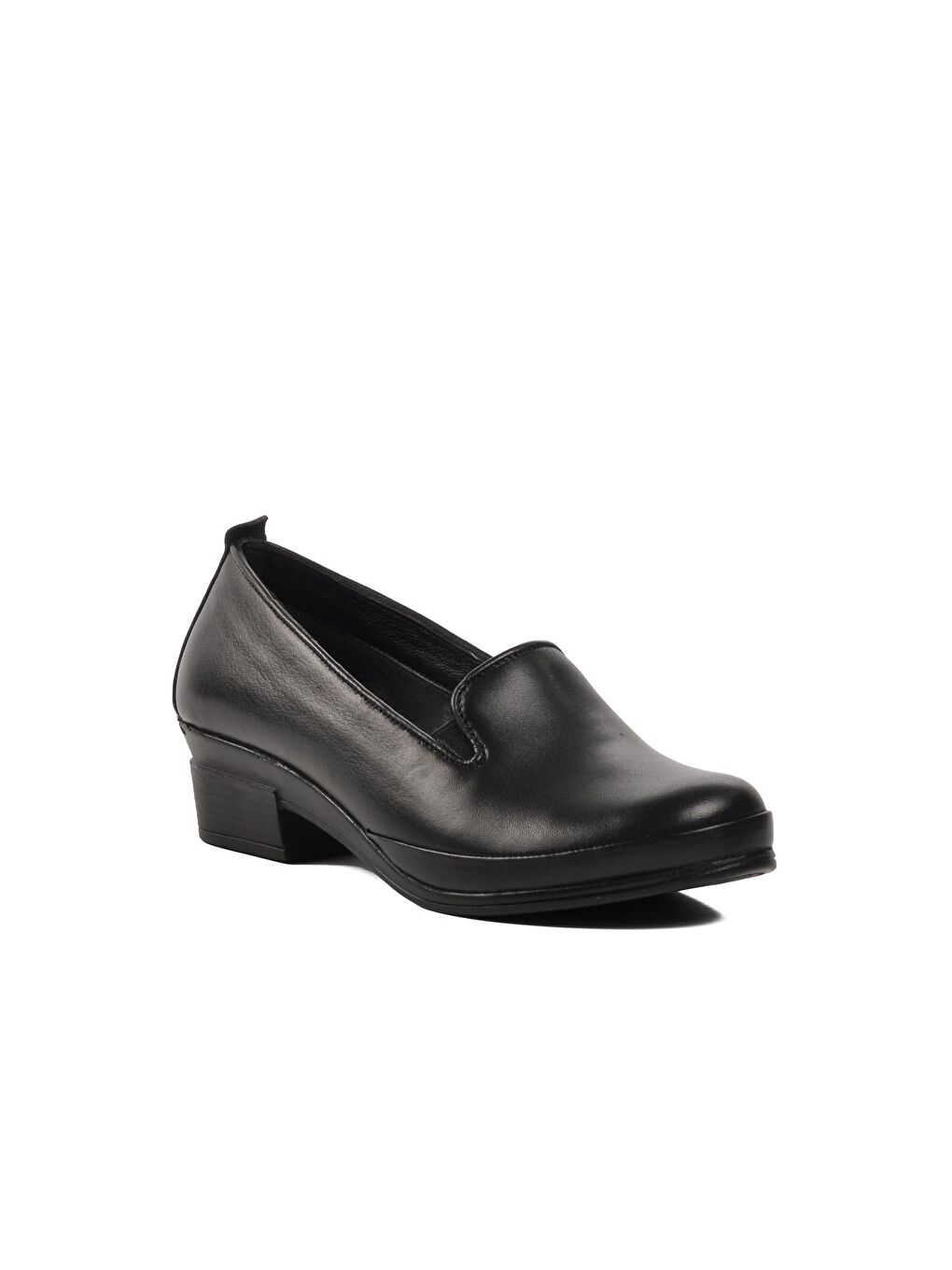 Siyah Hakiki Deri Kadın Klasik Ayakkabı 82-24K-2