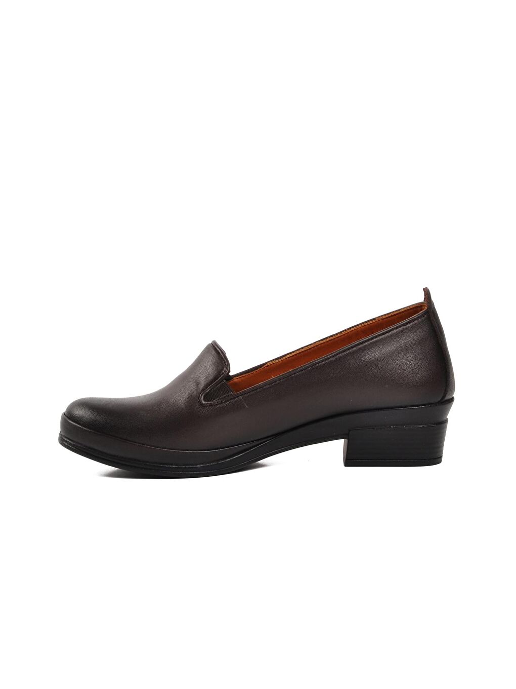 Kahverengi Kahve Hakiki Deri Kadın Klasik Ayakkabı 82-24K-1