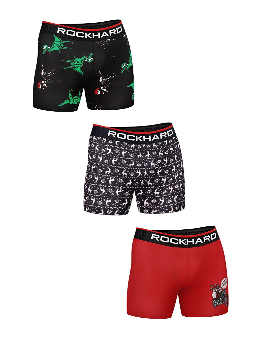 ROCKHARD Karışık Asorti Erkek Yılbaşı Boxer 3'Lü Paket