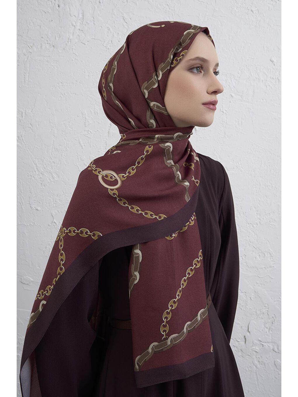 Bordo İpek Zincir Şal 2 05