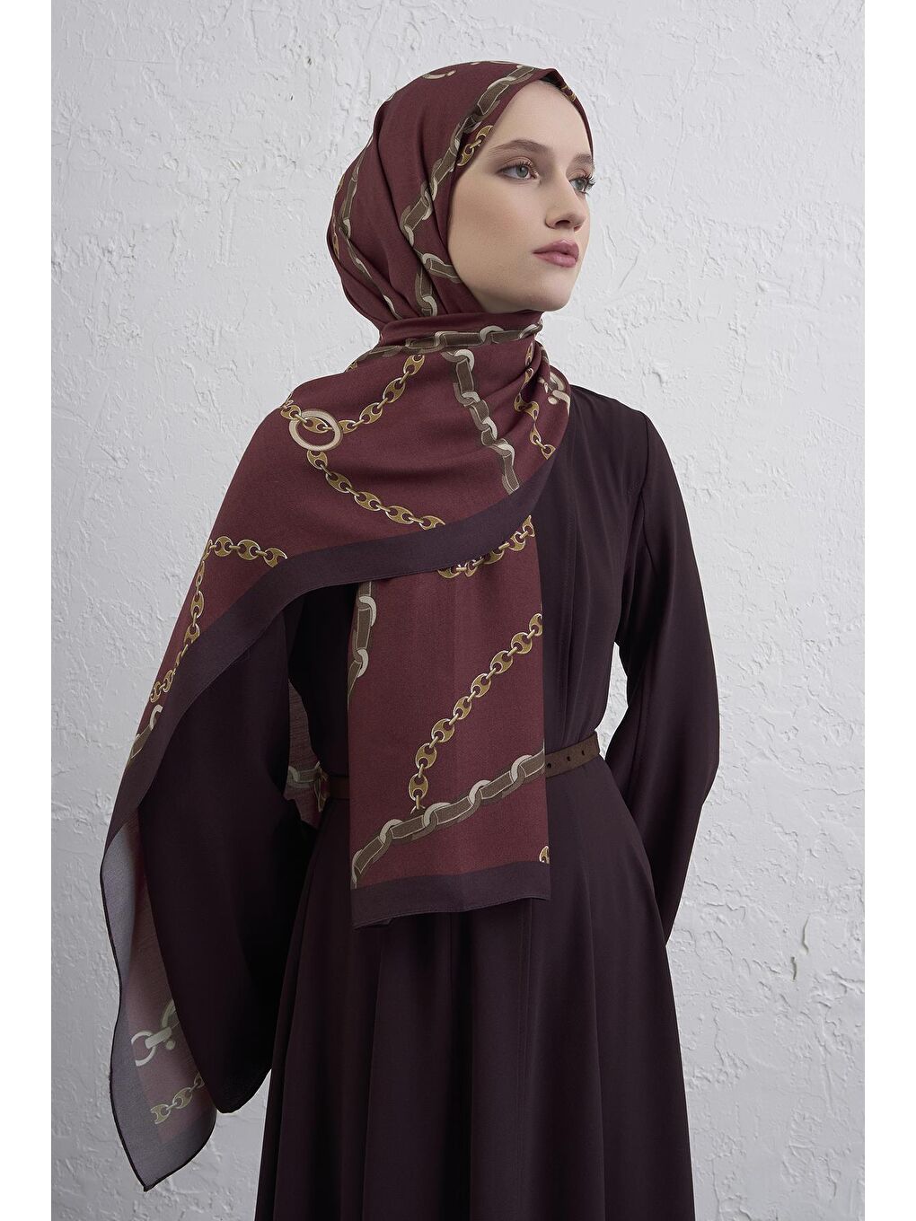 Bordo İpek Zincir Şal 2 05-1