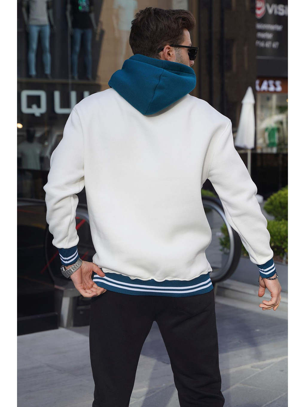 Ekru Oversize Kapüşonlu Sweatshirt 6139-2