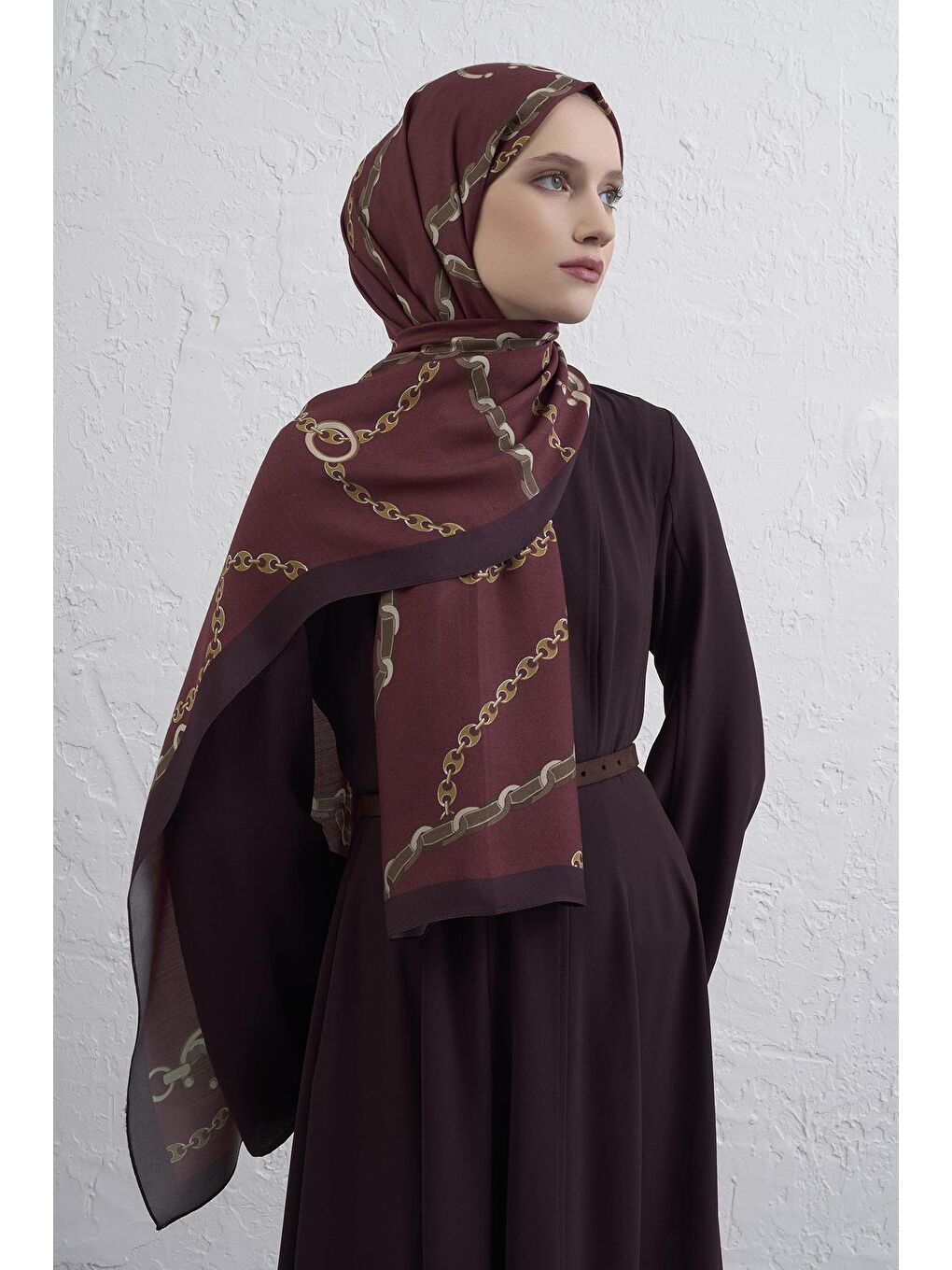 Bordo İpek Zincir Şal 2 05-2