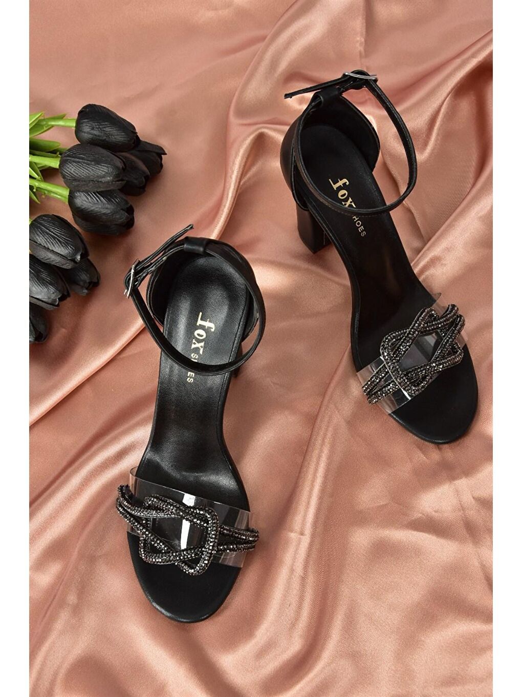 Siyah Kalın Topuklu Kadın Abiye Ayakkabı M312306309-4