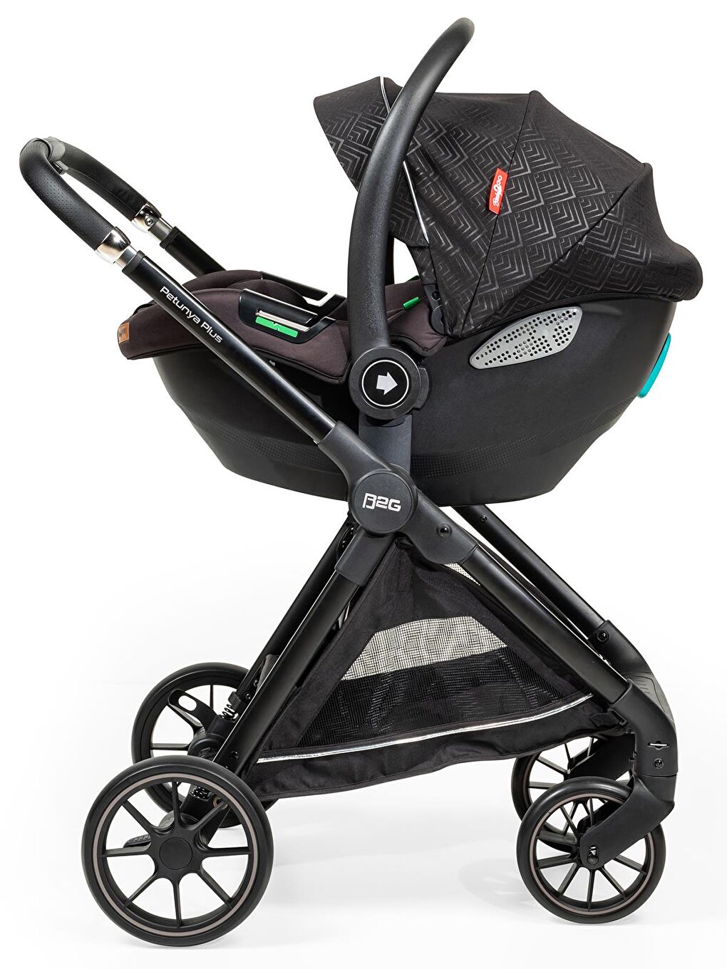 Petunya Plus Travel Sistem Bebek Arabası - Siyah Standart-1