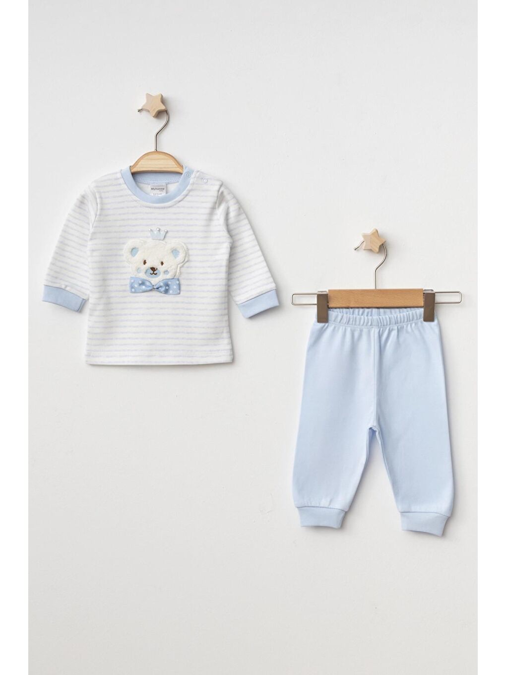 Mavi Kırık Çizgi Emp. Bebe Pijama 2412