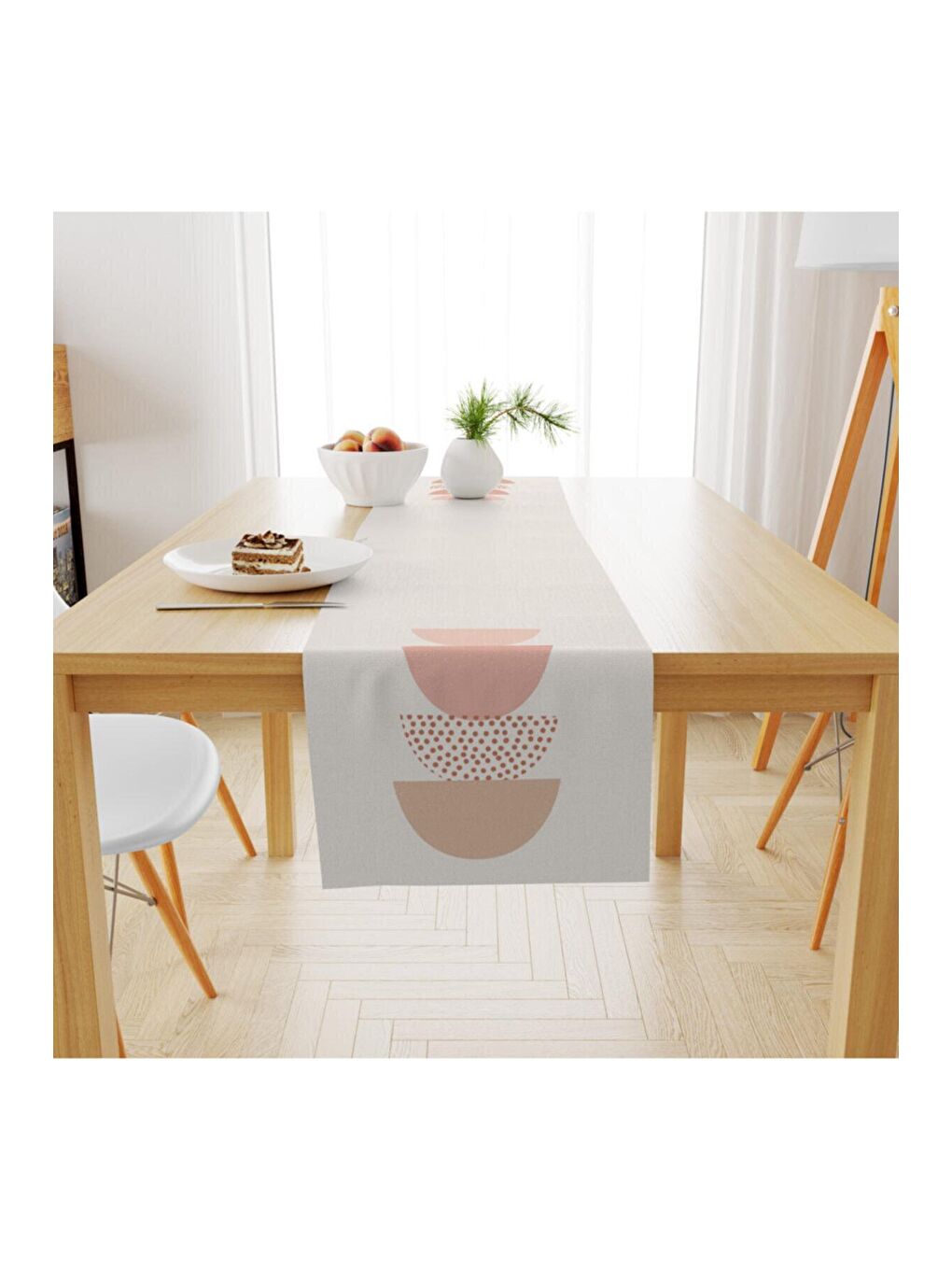 Karışık Kadife Dokuma Özel Tasarım Soyut Desenli Runner 40x140 cm