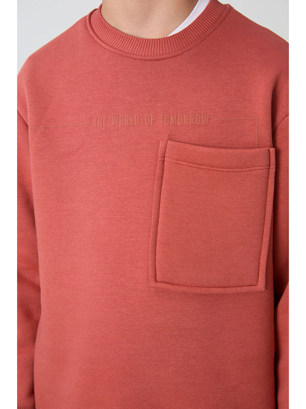 Kahverengi Kiremit-Siyah Pamuklu Kalın İçi Tüylü Yumuşak Dokulu Standart Fit Baskılı Erkek Çocuk Eşofman Takım-4