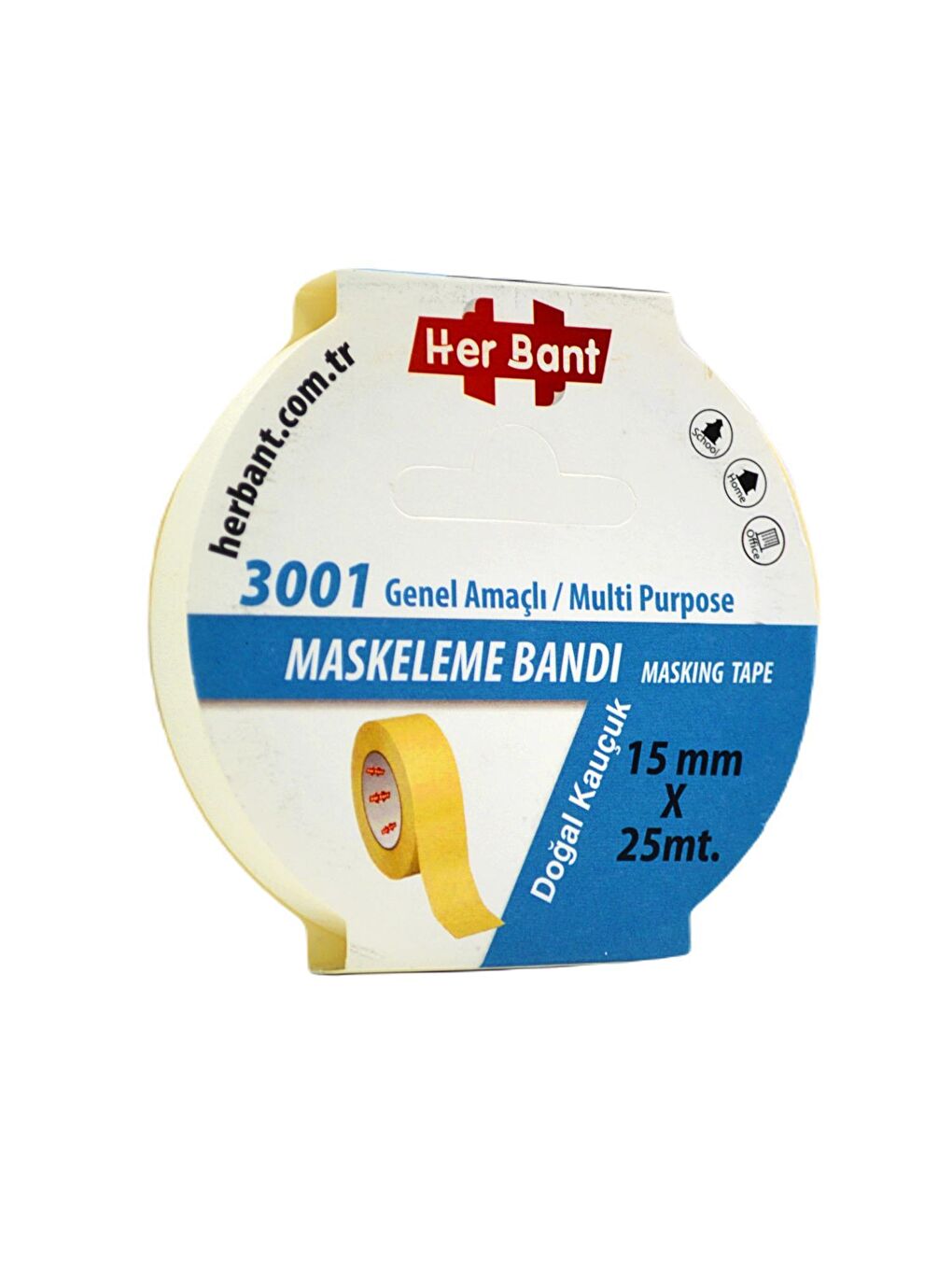 Gen-Of Beyaz Maskeleme(Krepe) Bandı 15mmx25m 1 Adet